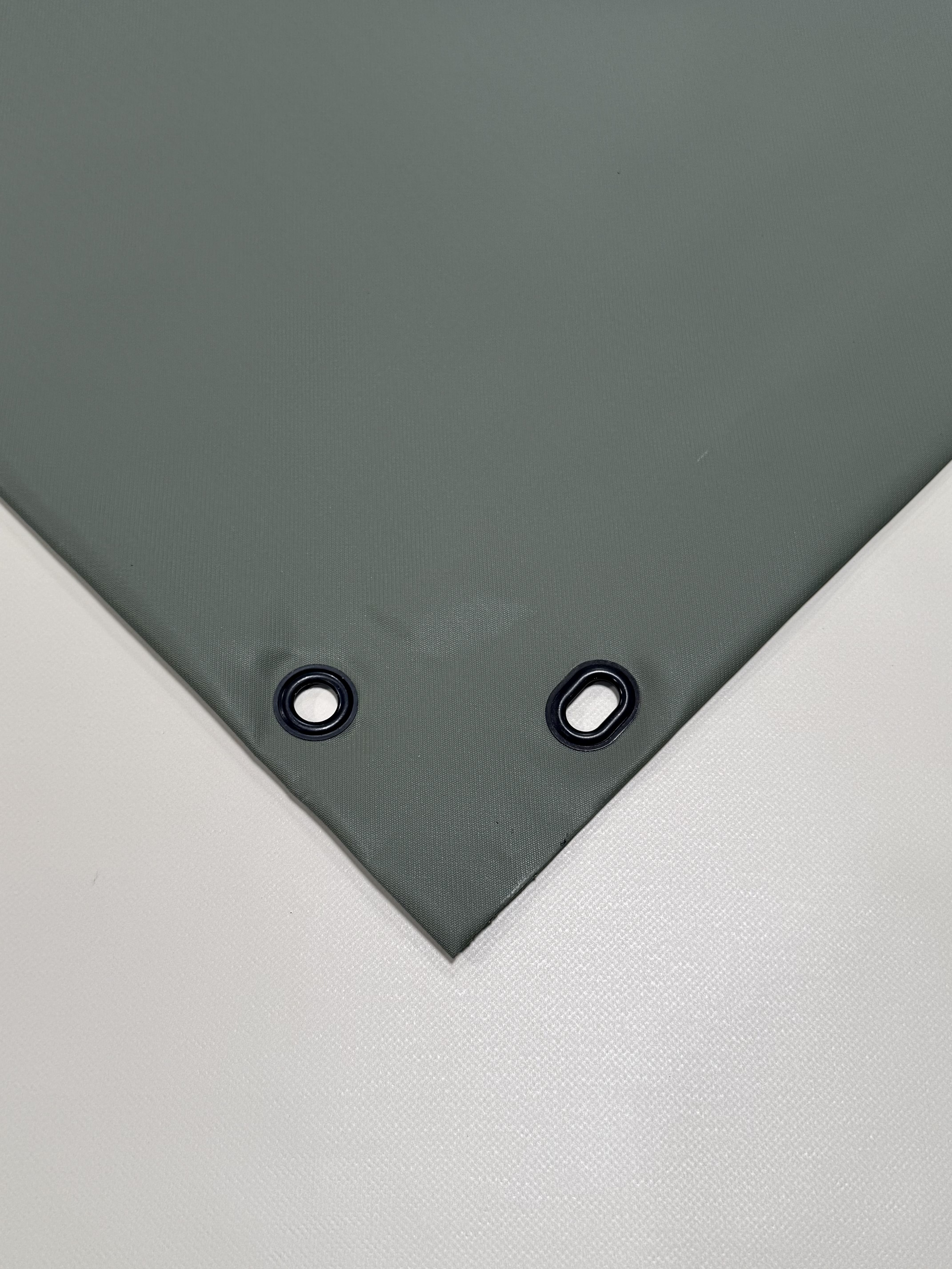 Ovale Carportplane PVC matt mit Canvas-Maserung